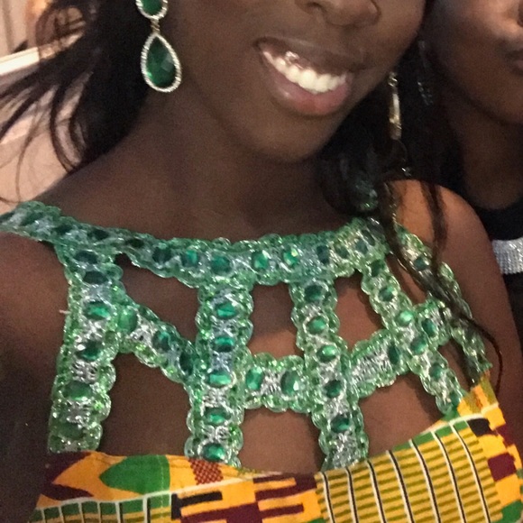 Authentic Kente Cloth Ghanian Prom Dress - Picture 4 of 4